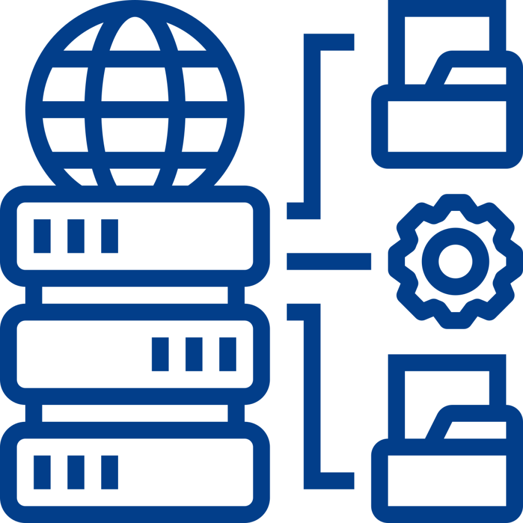 Data management and connectivity icon
